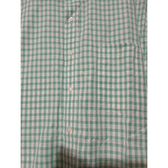 Tommy Hilfiger Shirt Men's 16 Green Gingham Button Front Long Sleeve - Picture 3 of 8